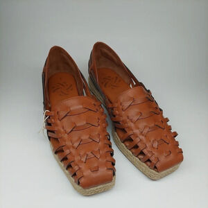 Sam & Libby Asha woven Espadrille Sandal leather flats slip-on Bohemian 9 New